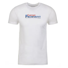 Our Cartoon President Logo Erwachsene T-Shirt mit kurzen Ärmeln - Weiß / SM