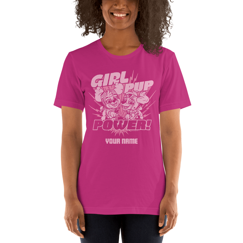 PAW Patrol Girl Pup Power Personalized Adult Short Sleeve T - Shirt - Paramount Shop