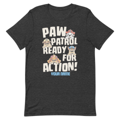 PAW Patrol Listo para Acción Personalizado Adultos Camiseta de manga corta - Brezo gris oscuro / Sm