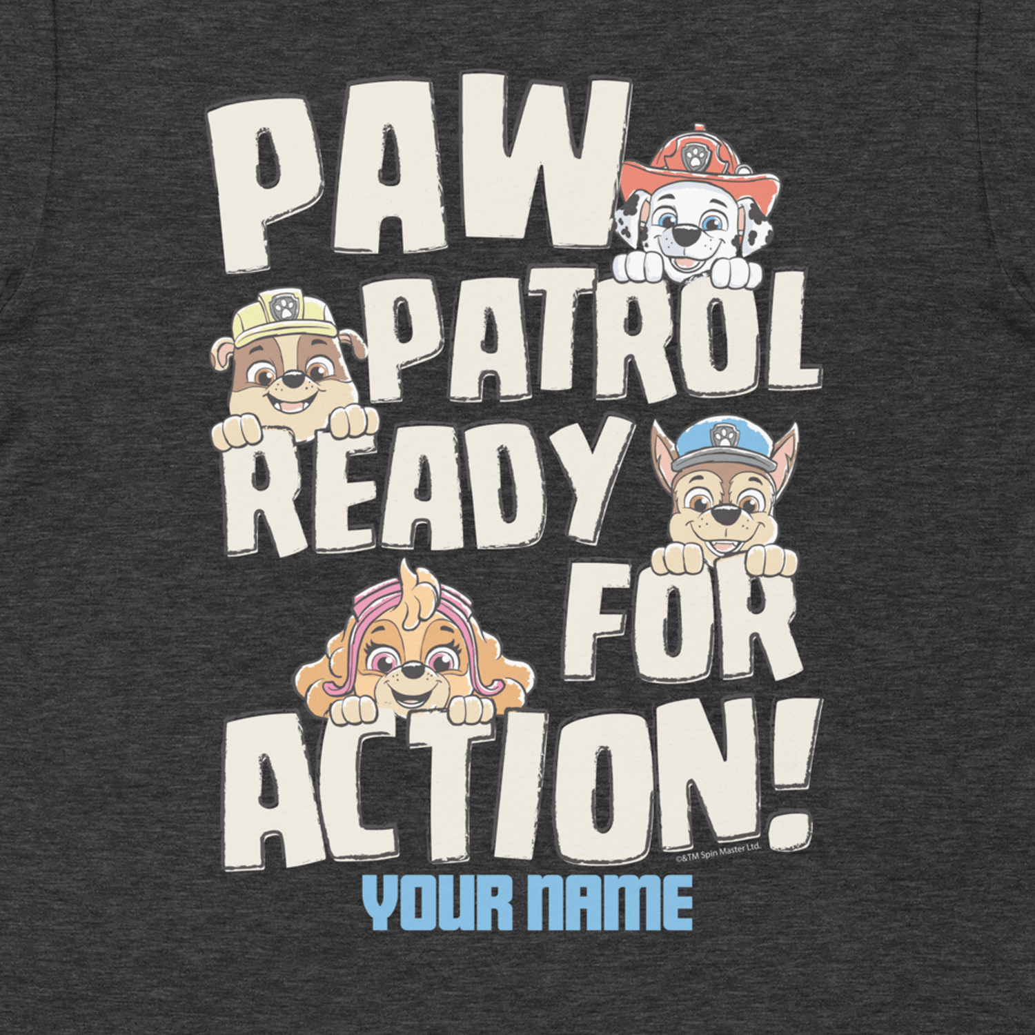 PAW Patrol Ready For Action Personalized Adult Short Sleeve T - Shirt - Paramount Shop