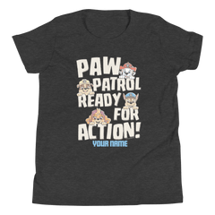 PAW Patrol Listo para Acción Personalizado Niños Camiseta Premium - Gris de brezo oscuro / Sm
