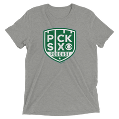 Pick Six Podcast Logo Unisex Camiseta Tri-Blend - TriBlend gris atlético / XS