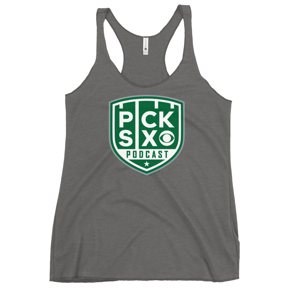 Pick Six Podcast Logo Women's Tri - Blend Racerback Tank Top - Paramount Shop