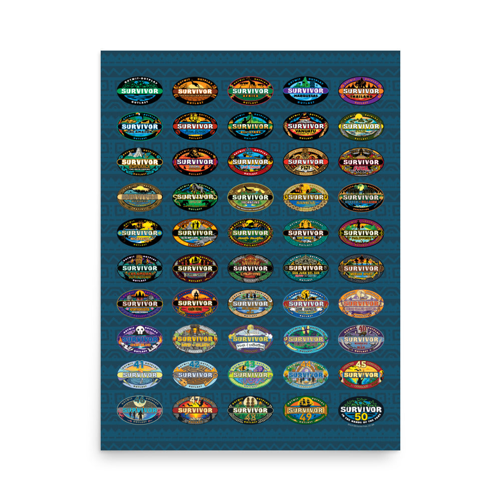Survivor Premium Poster 50 Seasons Logo