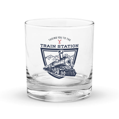 Yellowstone Train Station Rocks Glass