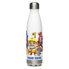 Escombros y personajes de la tripulación Personalizado Botella de agua - Blanco / 17 oz