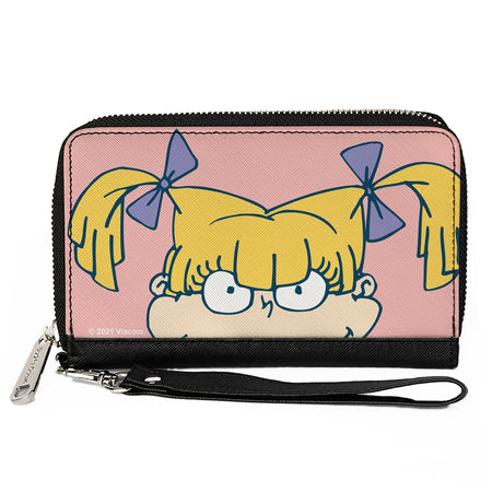 Rugrats Angelica Face Close - Up Pink Zip Around Clutch Wallet - Paramount Shop