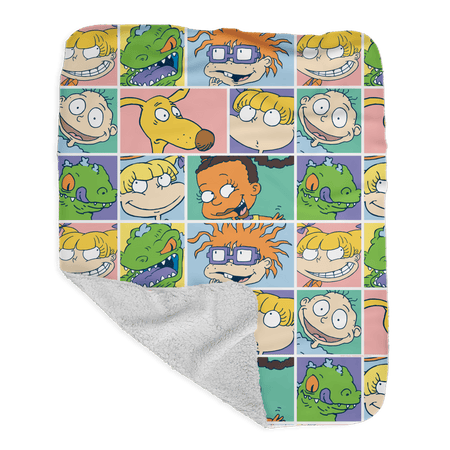 Rugrats Cast Grey Sherpa Blanket - Paramount Shop