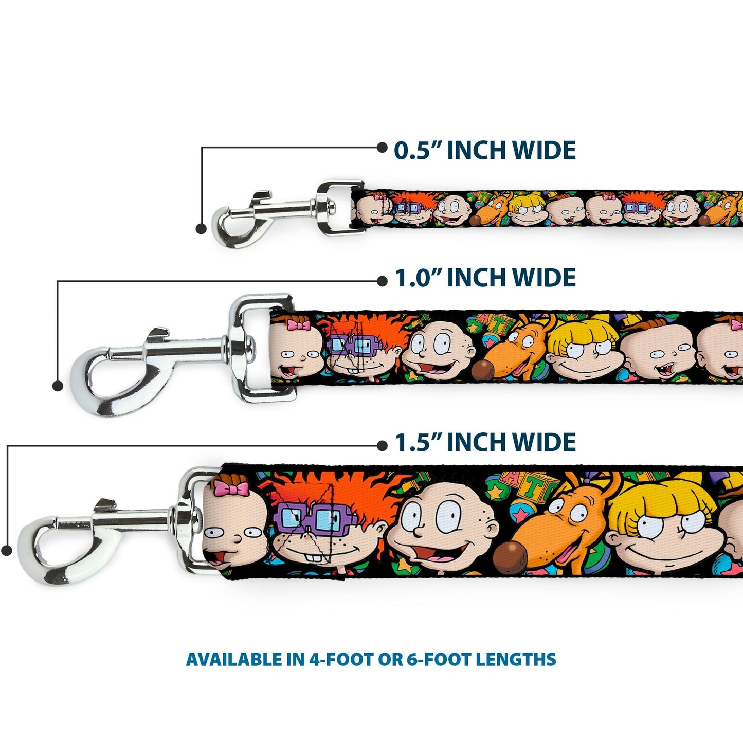 Rugrats Character Faces Close - Up Durable Official Dog Leash - Paramount Shop