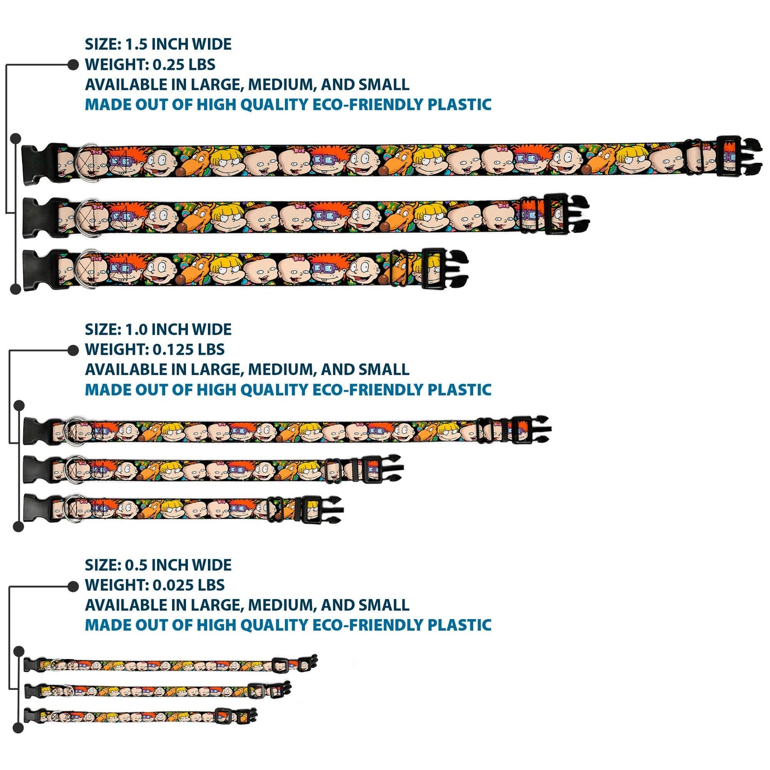 Rugrats Character Faces Close - Up Plastic Clip Collar - Paramount Shop