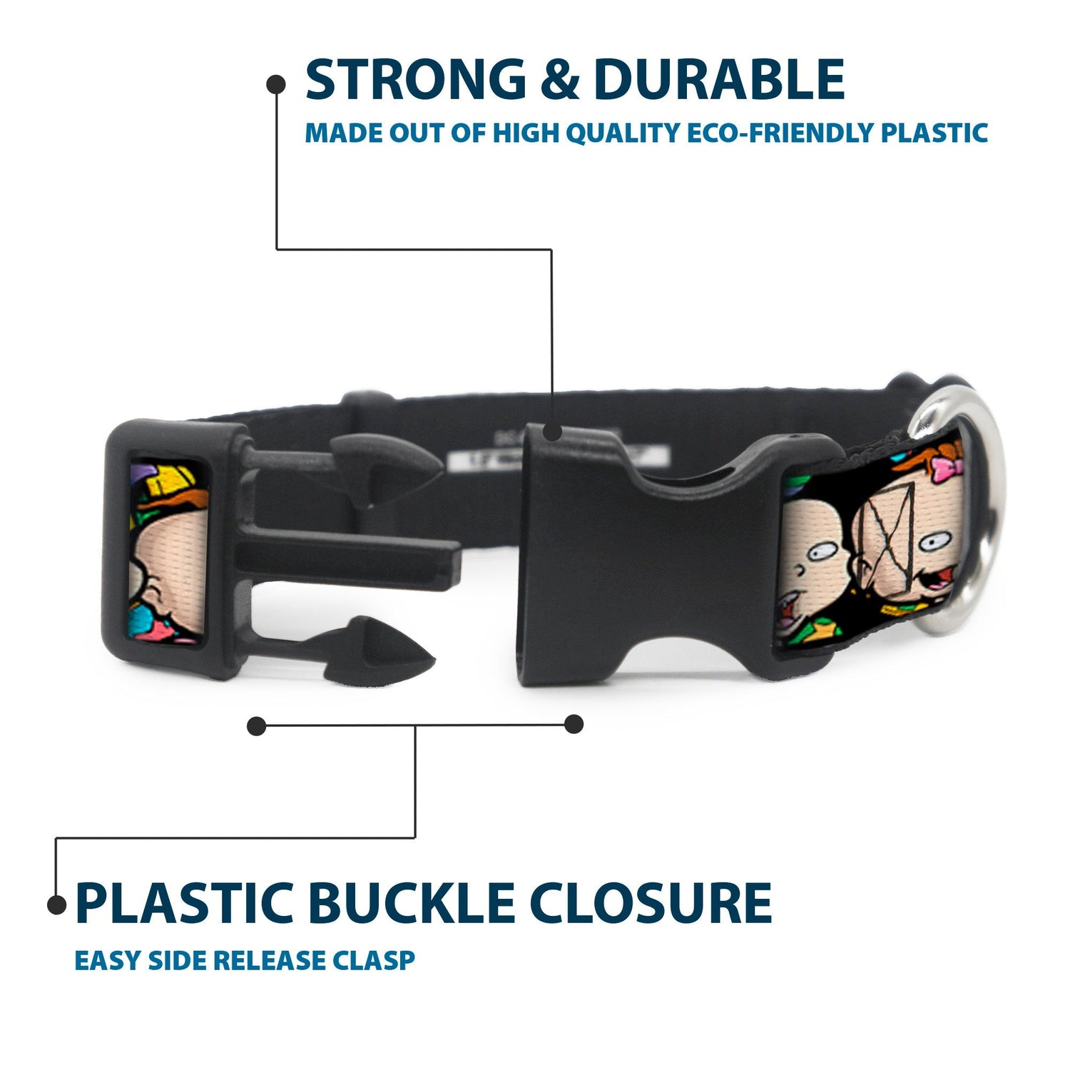 Rugrats Character Faces Close - Up Plastic Clip Collar - Paramount Shop