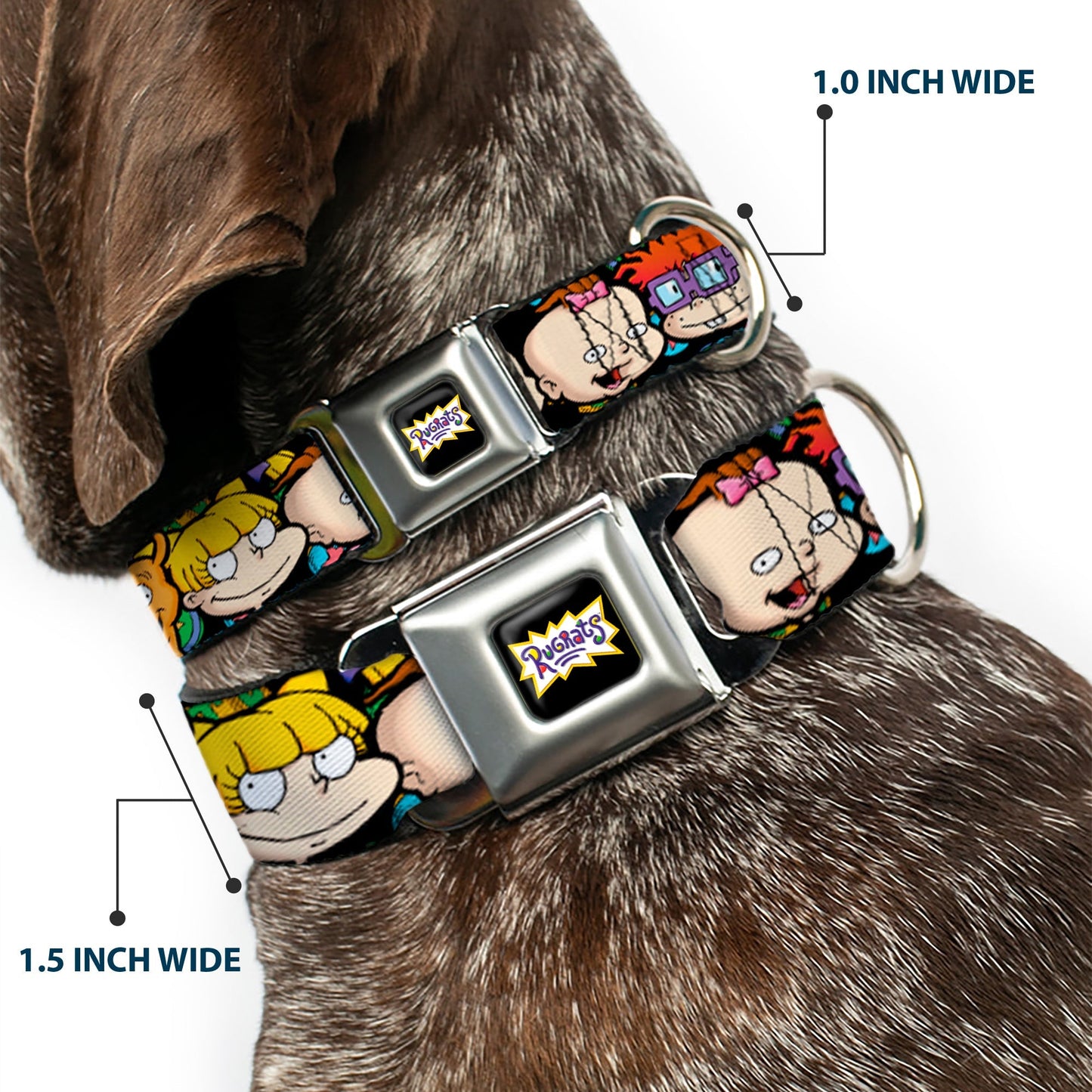 Rugrats Character Faces Close - Up Seatbelt Buckle Pet Collar - Paramount Shop