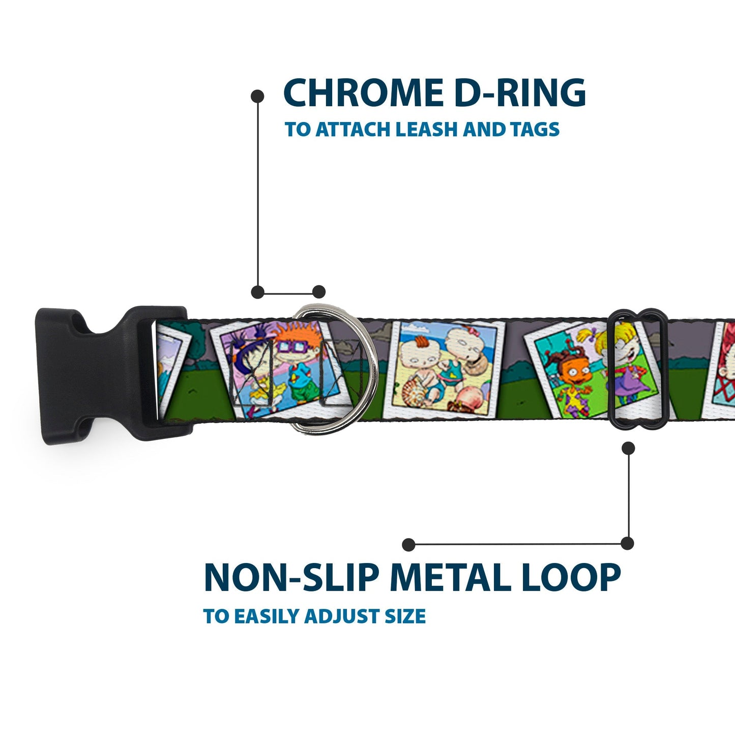 Rugrats Character Snapshots Durable Plastic Clip Dog Collar - Paramount Shop