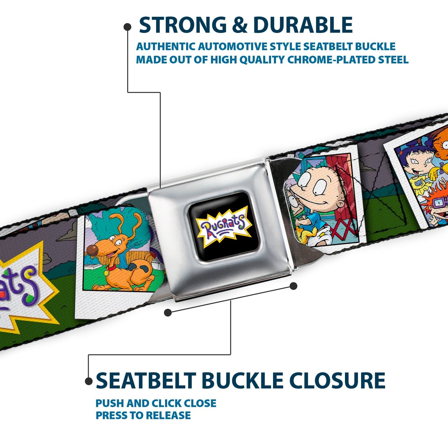 Rugrats Character Snapshots Logo Full Color Seatbelt Belt - Paramount Shop