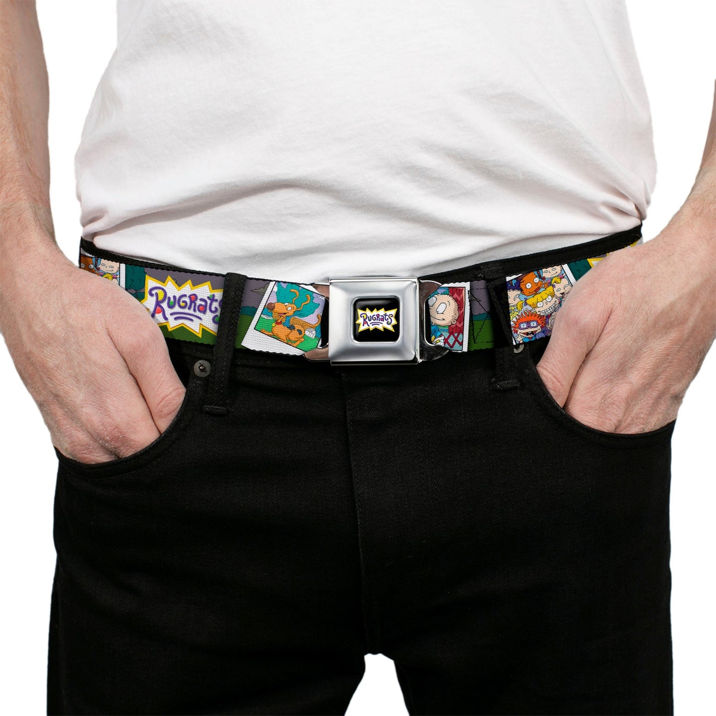 Rugrats Character Snapshots Logo Full Color Seatbelt Belt - Paramount Shop