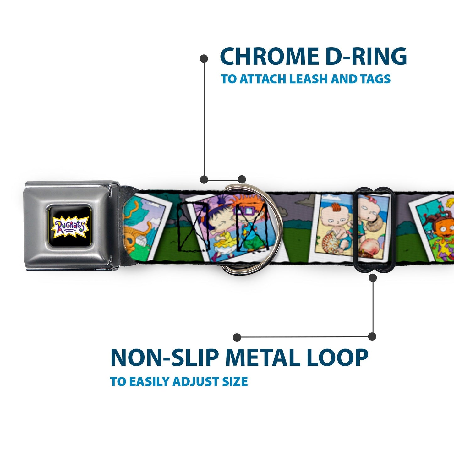 Rugrats Character Snapshots Seatbelt Buckle Dog Collar - Paramount Shop