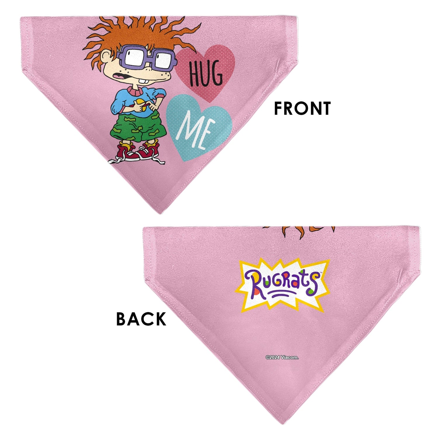 Rugrats Chuckie HUG ME Hearts Pose Pink Pet Bandana - Paramount Shop