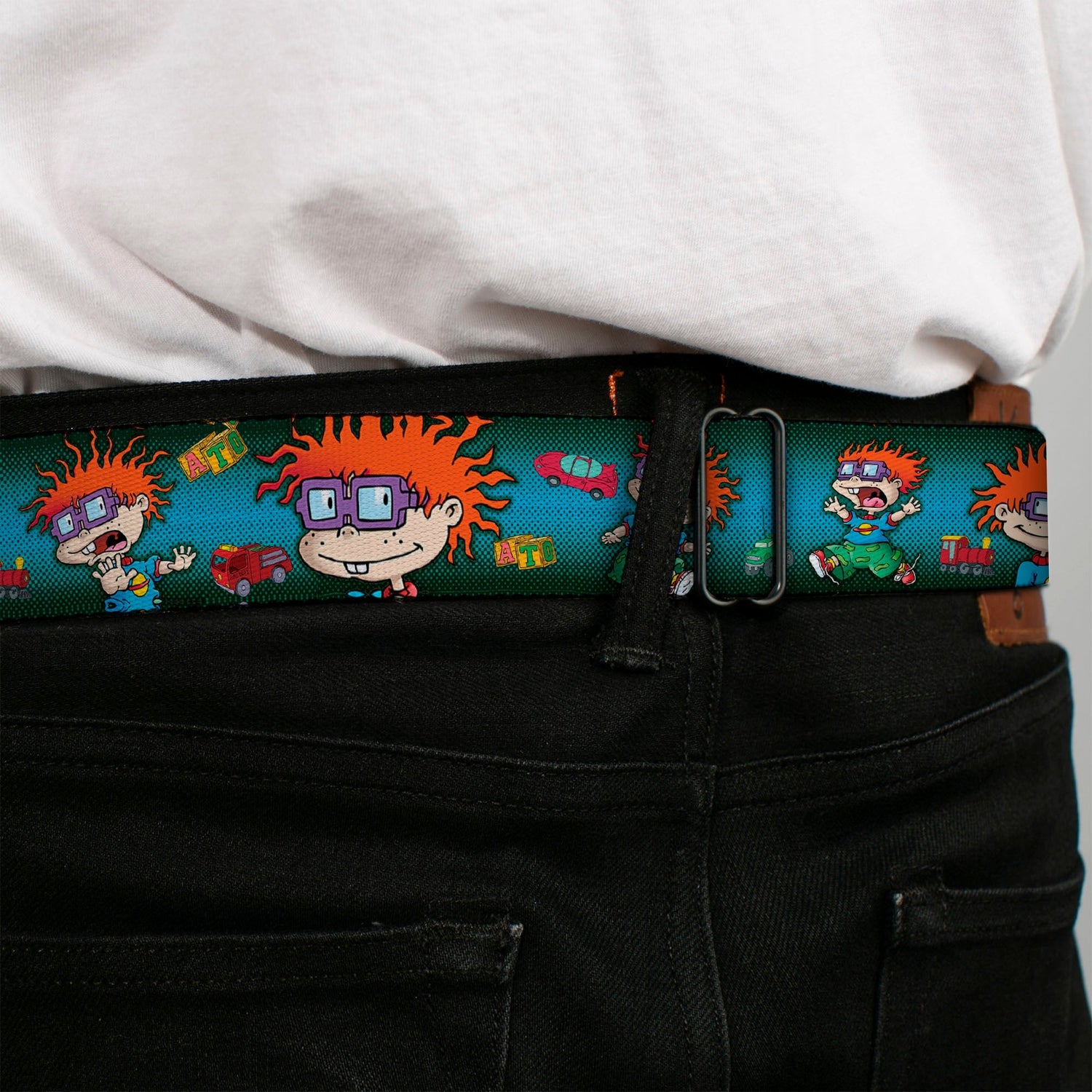 Rugrats Chuckie Poses Logo Full Color Seatbelt Belt - Paramount Shop