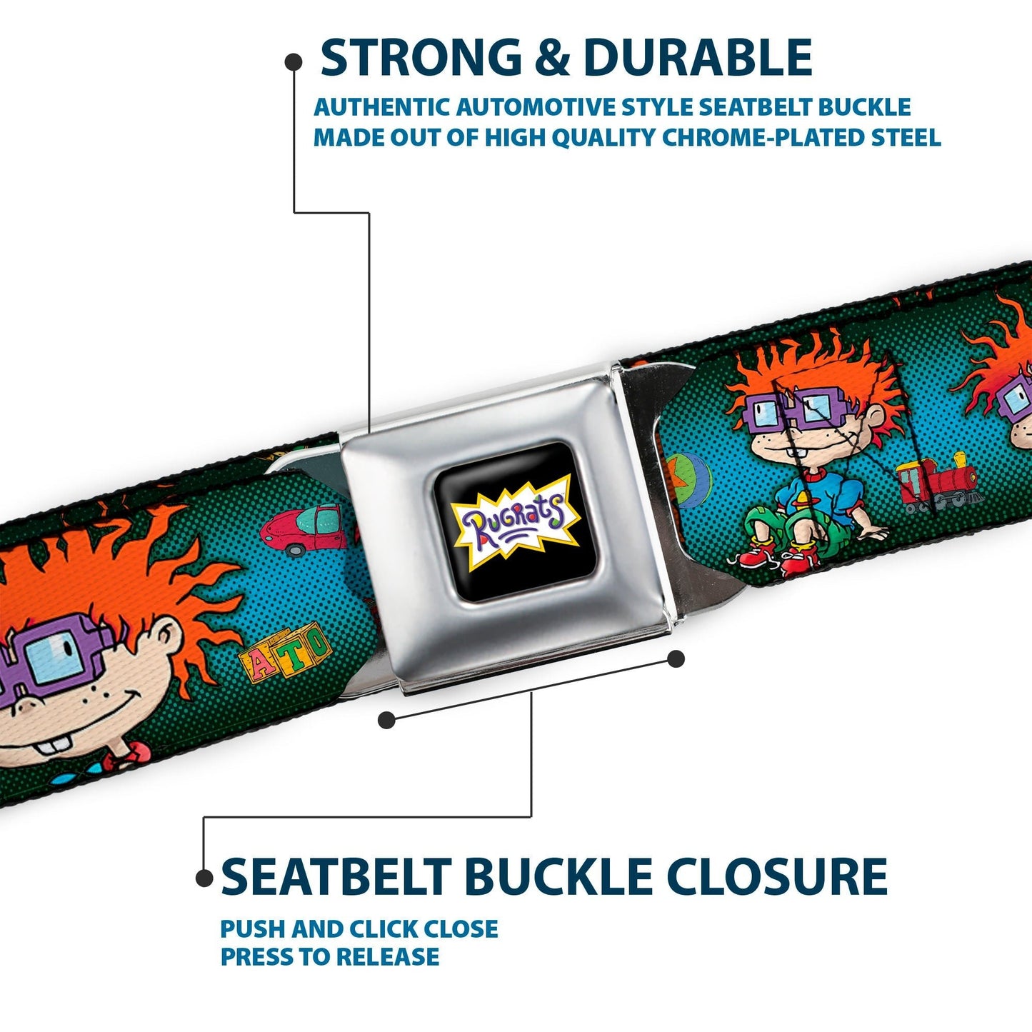 Rugrats Chuckie Poses Logo Full Color Seatbelt Belt - Paramount Shop