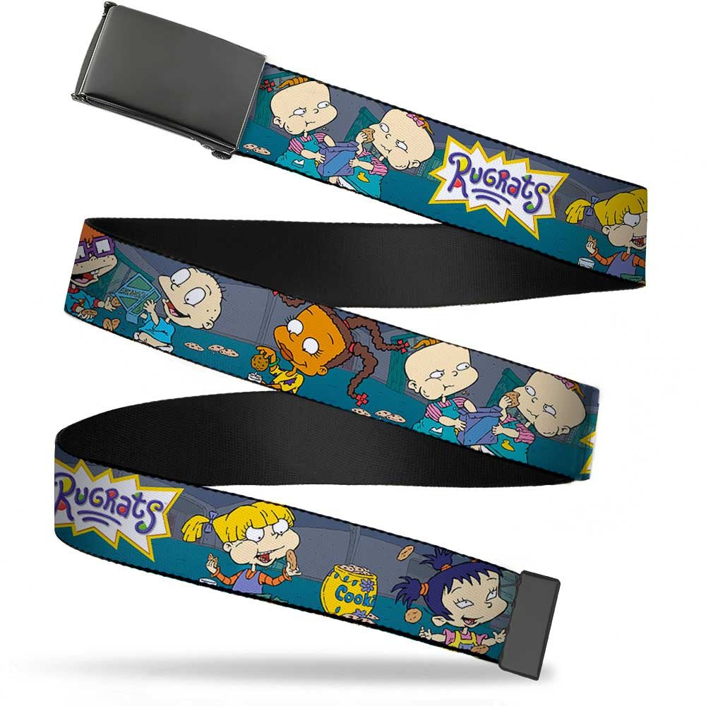 Rugrats Cookie Scene Black Buckle Webbing Apparel Belt - Paramount Shop