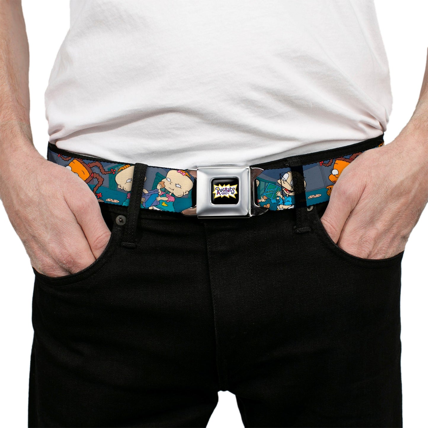 Rugrats Cookie Scene Logo Full Color Seatbelt Belt - Paramount Shop