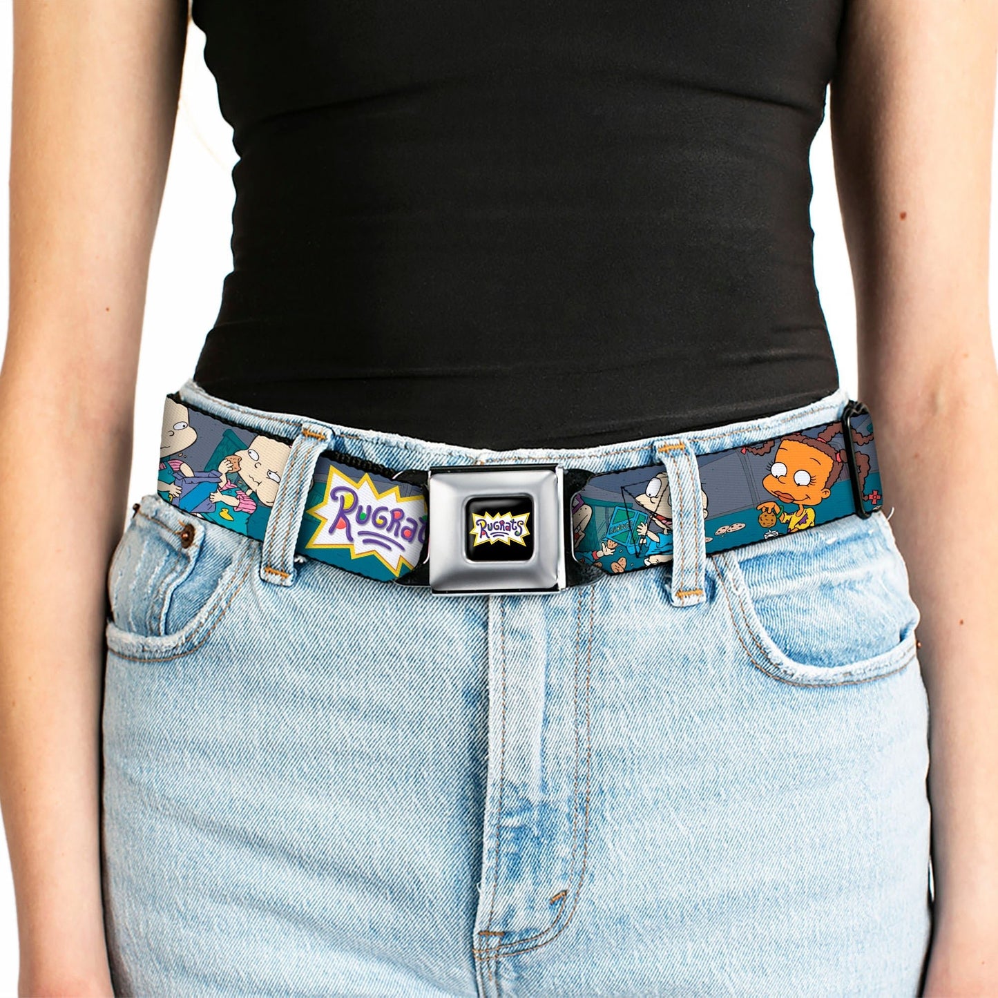 Rugrats Cookie Scene Logo Full Color Seatbelt Belt - Paramount Shop