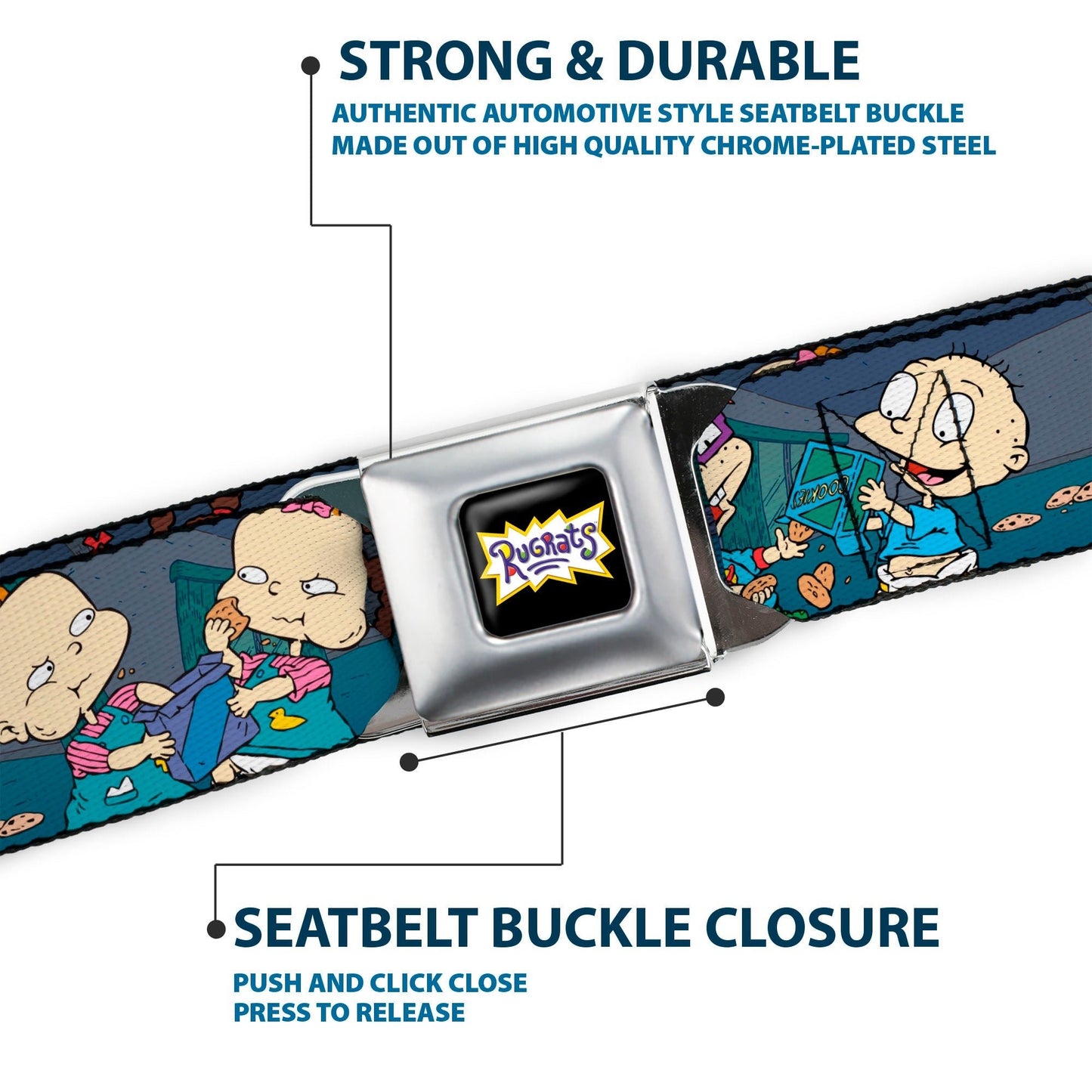 Rugrats Cookie Scene Logo Full Color Seatbelt Belt - Paramount Shop