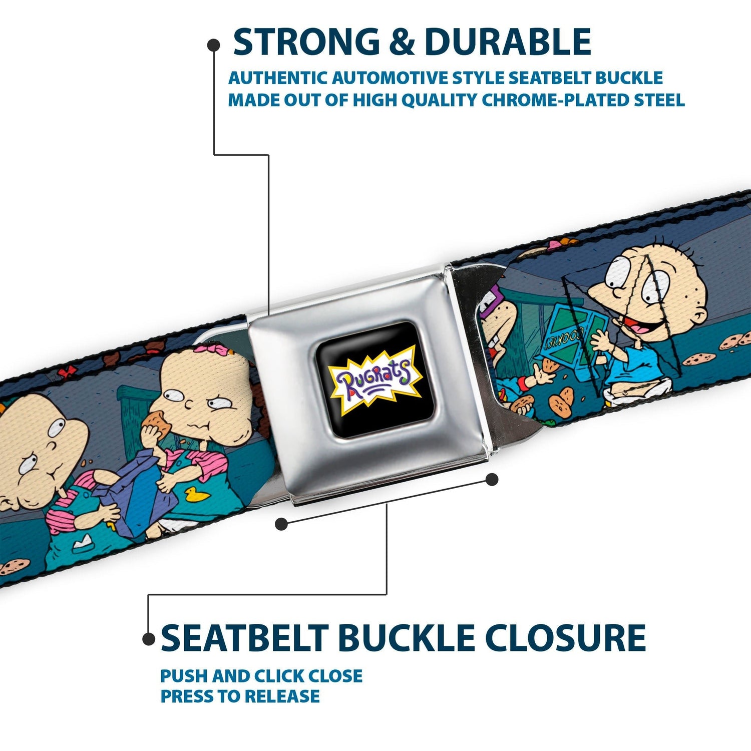 Rugrats Cookie Scene Logo Full Color Seatbelt Belt - Paramount Shop