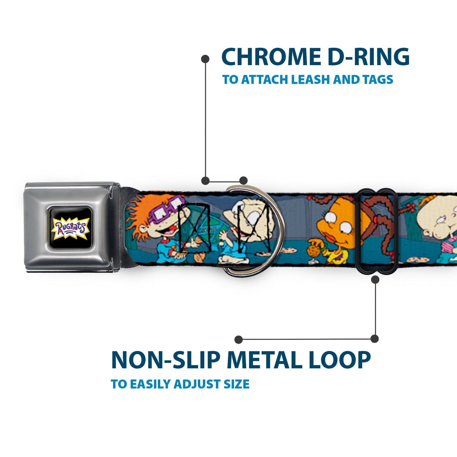Rugrats Cookie Scene Logo Seatbelt Buckle Dog Collar - Paramount Shop