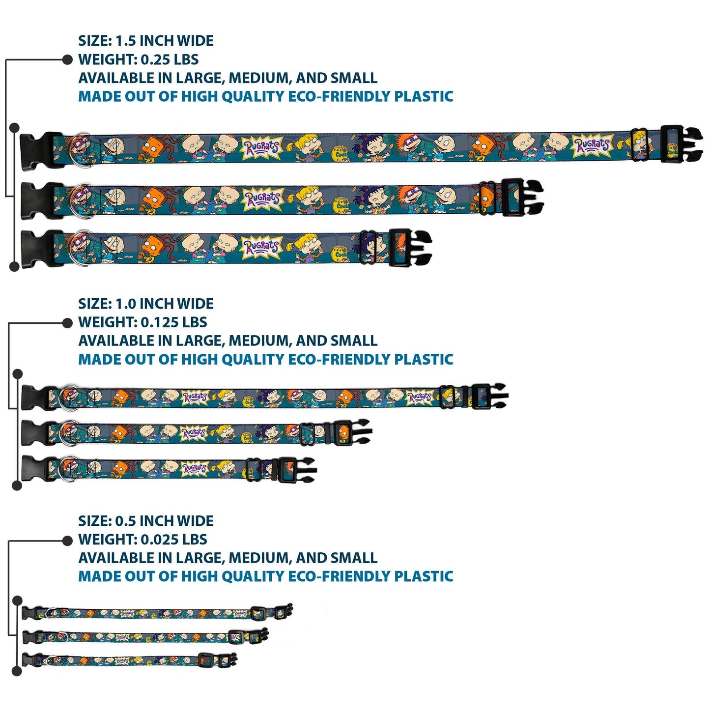 Rugrats Cookie Scene Plastic Clip Adjustable Pet Collar - Paramount Shop