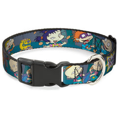 Rugrats Cookie Scene Plastic Clip Adjustable Pet Collar - 0.5" WIDE / SMALL