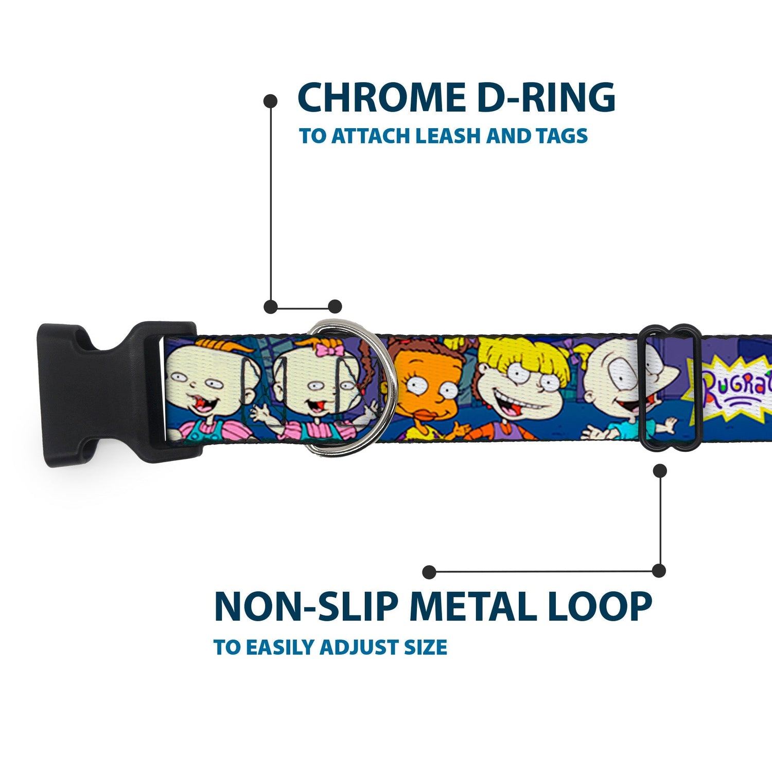 Rugrats Group Pose Plastic Clip Adjustable Pet Collar - Paramount Shop