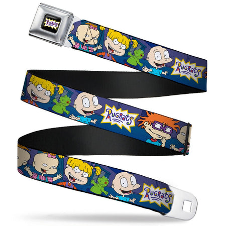 Rugrats Group Pose Reptar Logo Full Color Seatbelt Belt - Paramount Shop