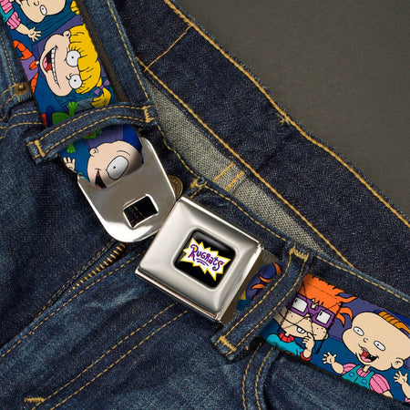 Rugrats Group Pose Reptar Logo Full Color Seatbelt Belt - Paramount Shop