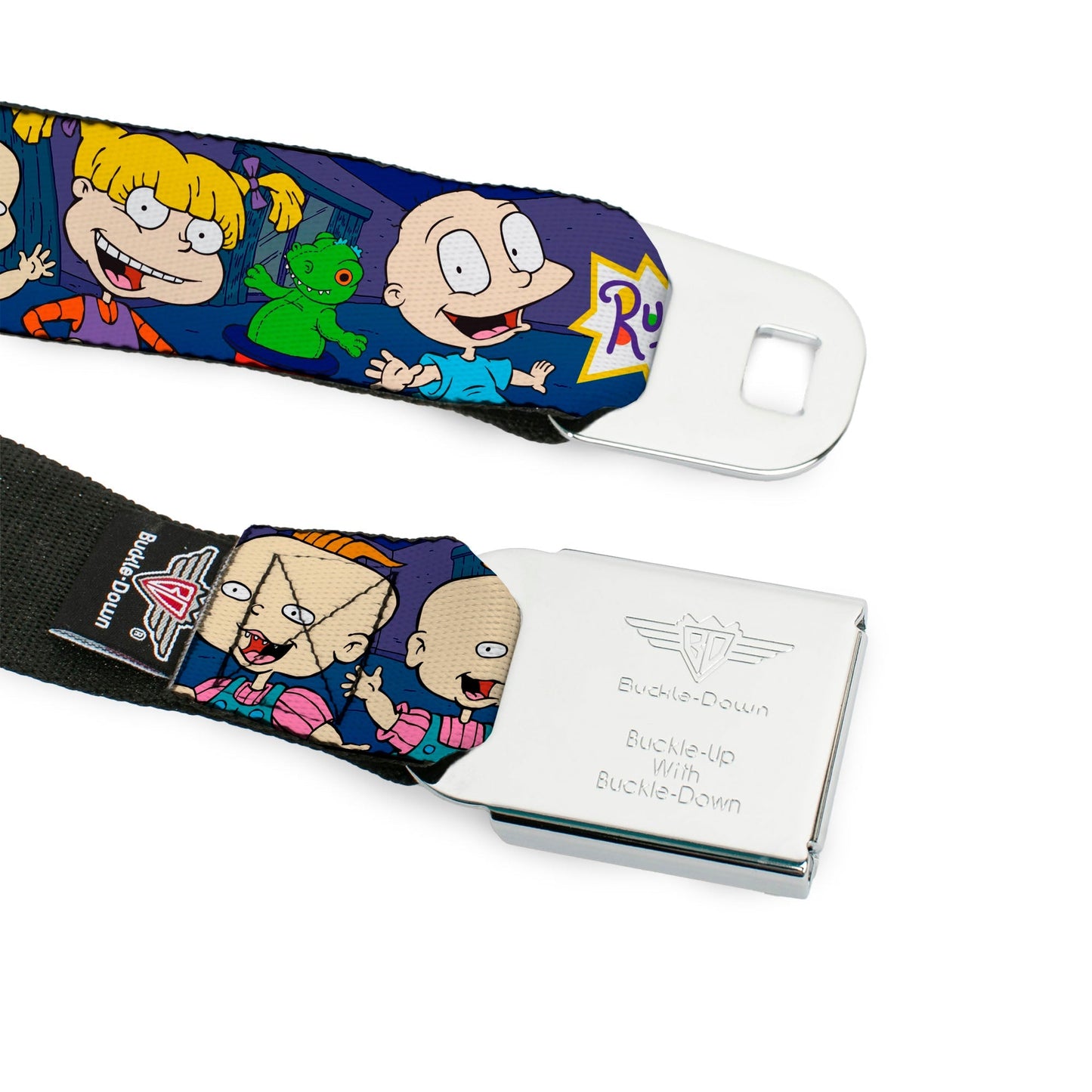 Rugrats Group Pose Reptar Logo Full Color Seatbelt Belt - Paramount Shop