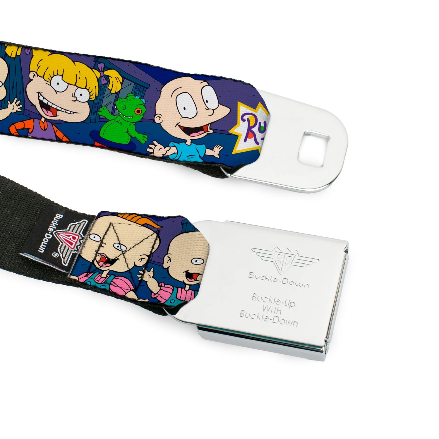Rugrats Group Pose Reptar Logo Full Color Seatbelt Belt - Paramount Shop
