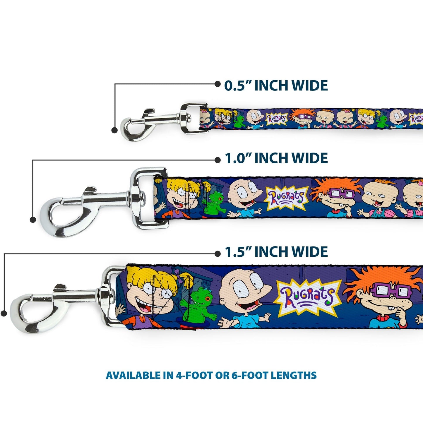 Rugrats Group Pose with Reptar Durable Clip Dog Leash - Paramount Shop