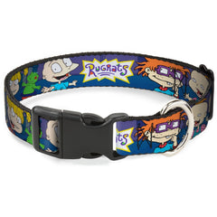 Rugrats Group Pose with Reptar Plastic Clip Pet Collar - 0.5" WIDE / SMALL