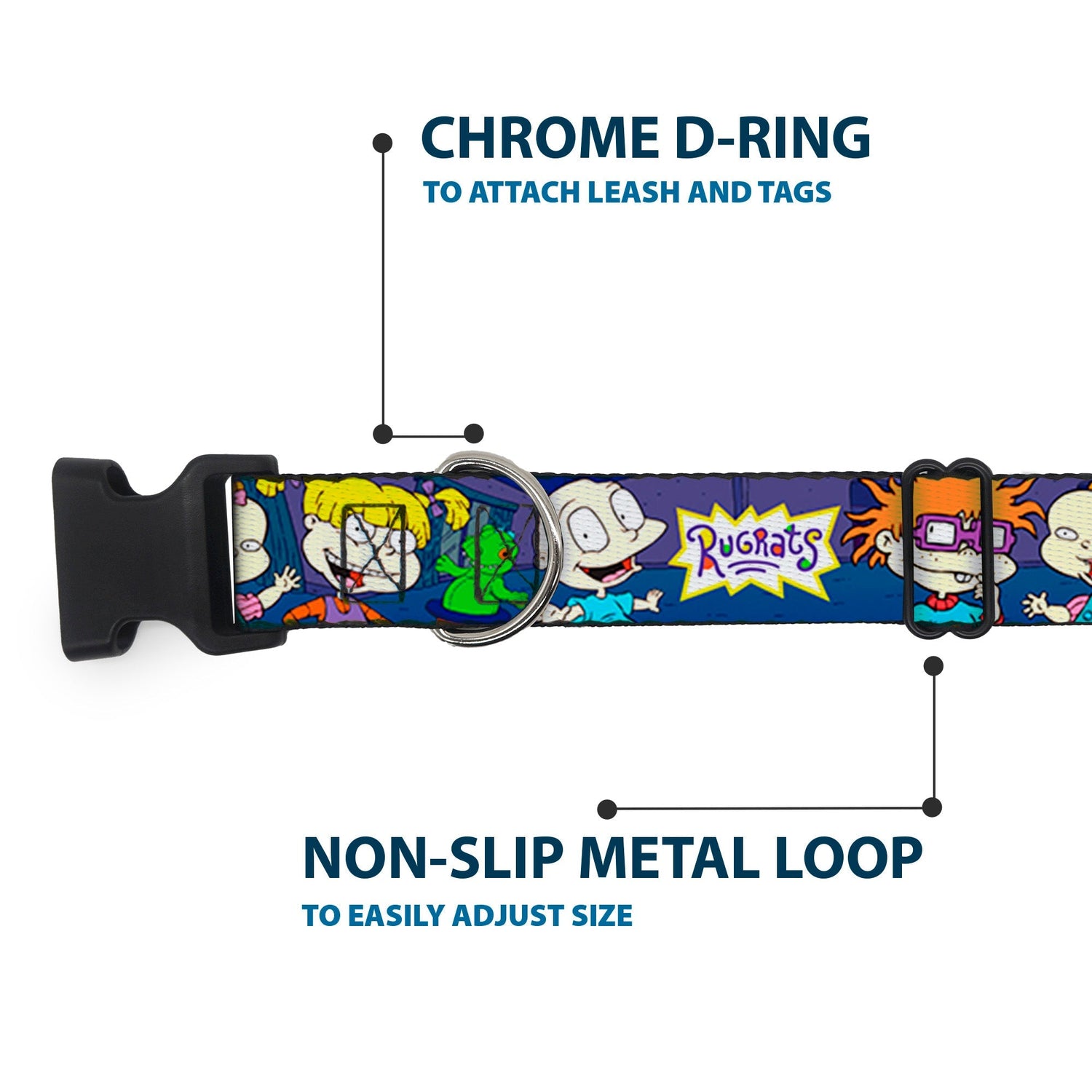 Rugrats Group Pose with Reptar Plastic Clip Pet Collar - Paramount Shop