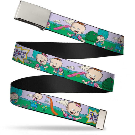 Rugrats Lil & Phil Outdoor Poses Chrome Buckle Web Belt - Paramount Shop