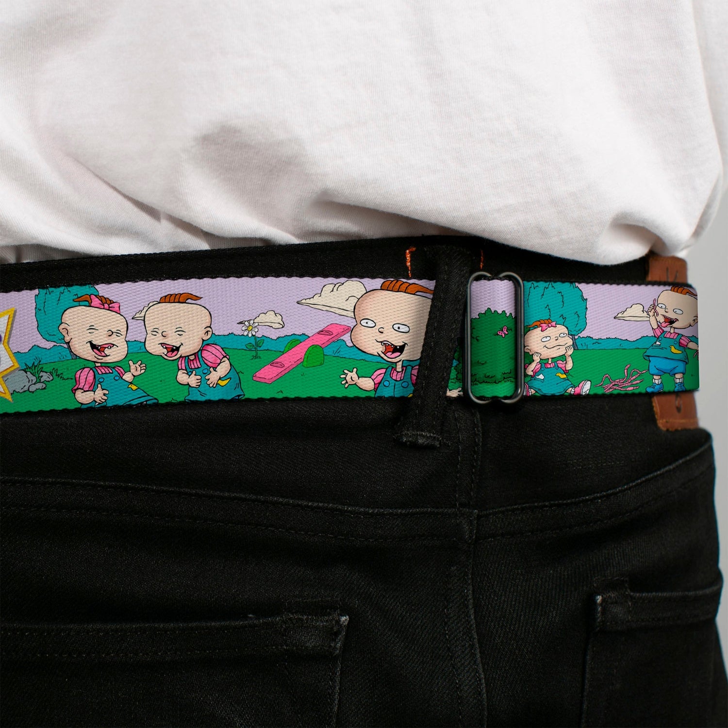 Rugrats Lil & Phil Outdoor Poses Logo Seatbelt Webbing Belt - Paramount Shop