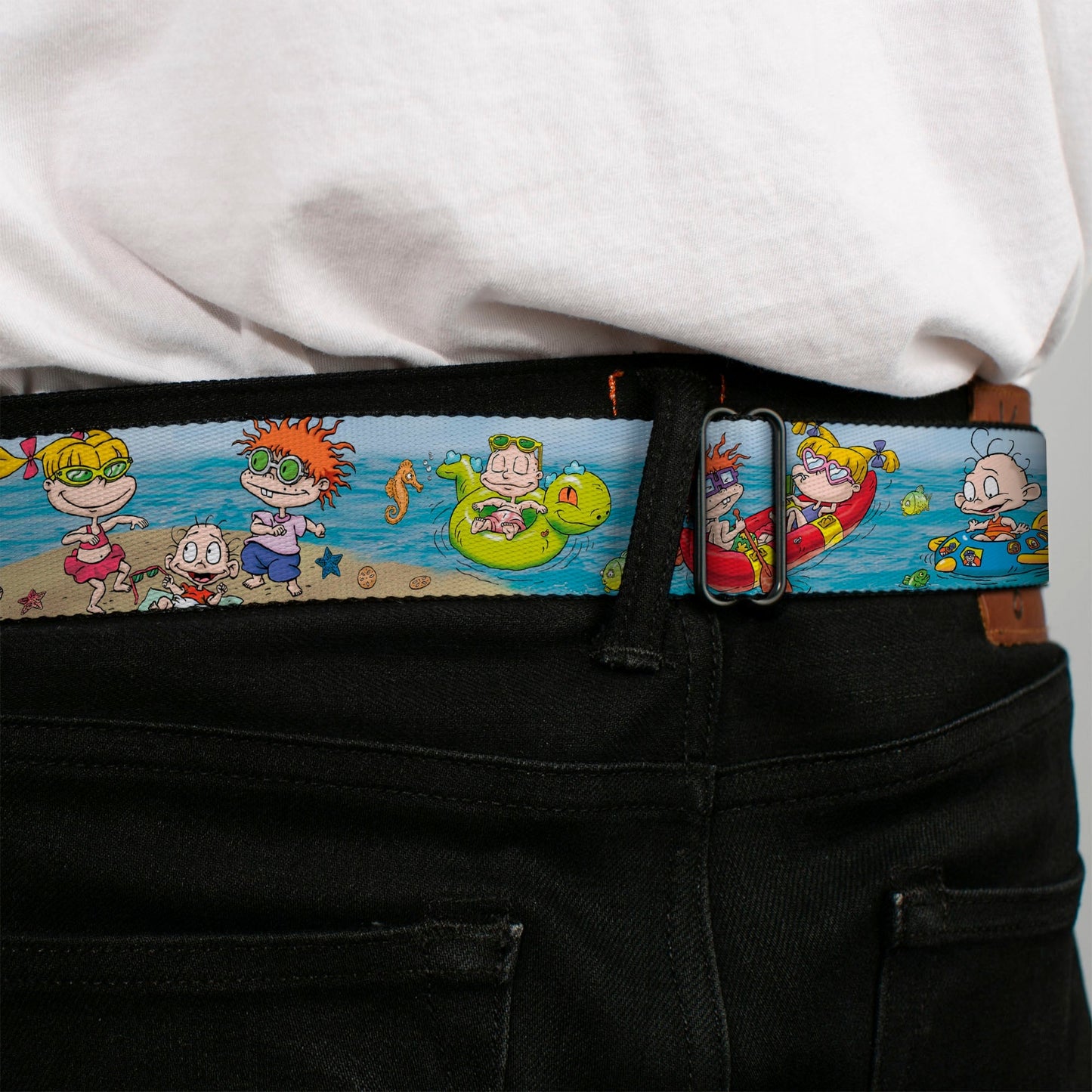 Rugrats Logo Beach Play Scene Full Color Seatbelt Belt - Paramount Shop