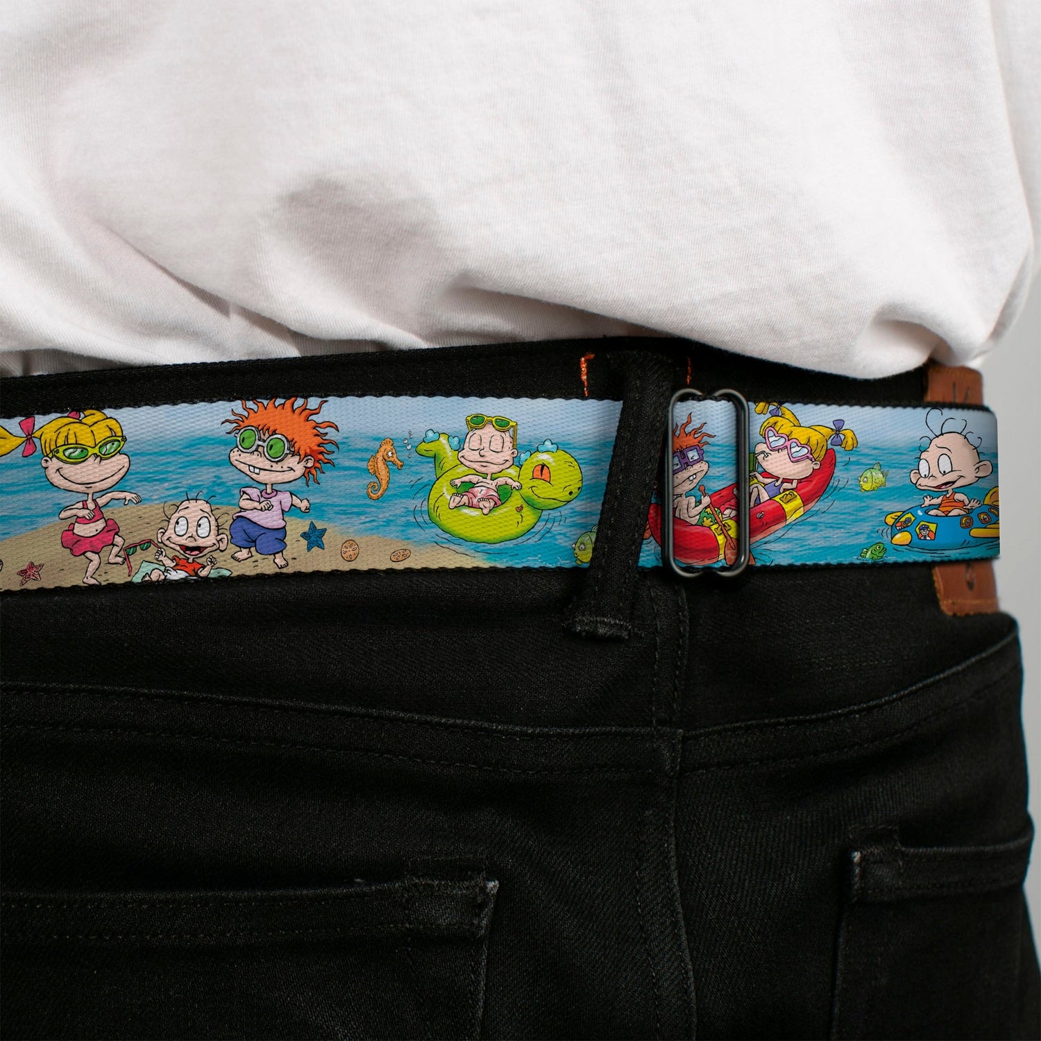 Rugrats Logo Beach Play Scene Full Color Seatbelt Belt - Paramount Shop