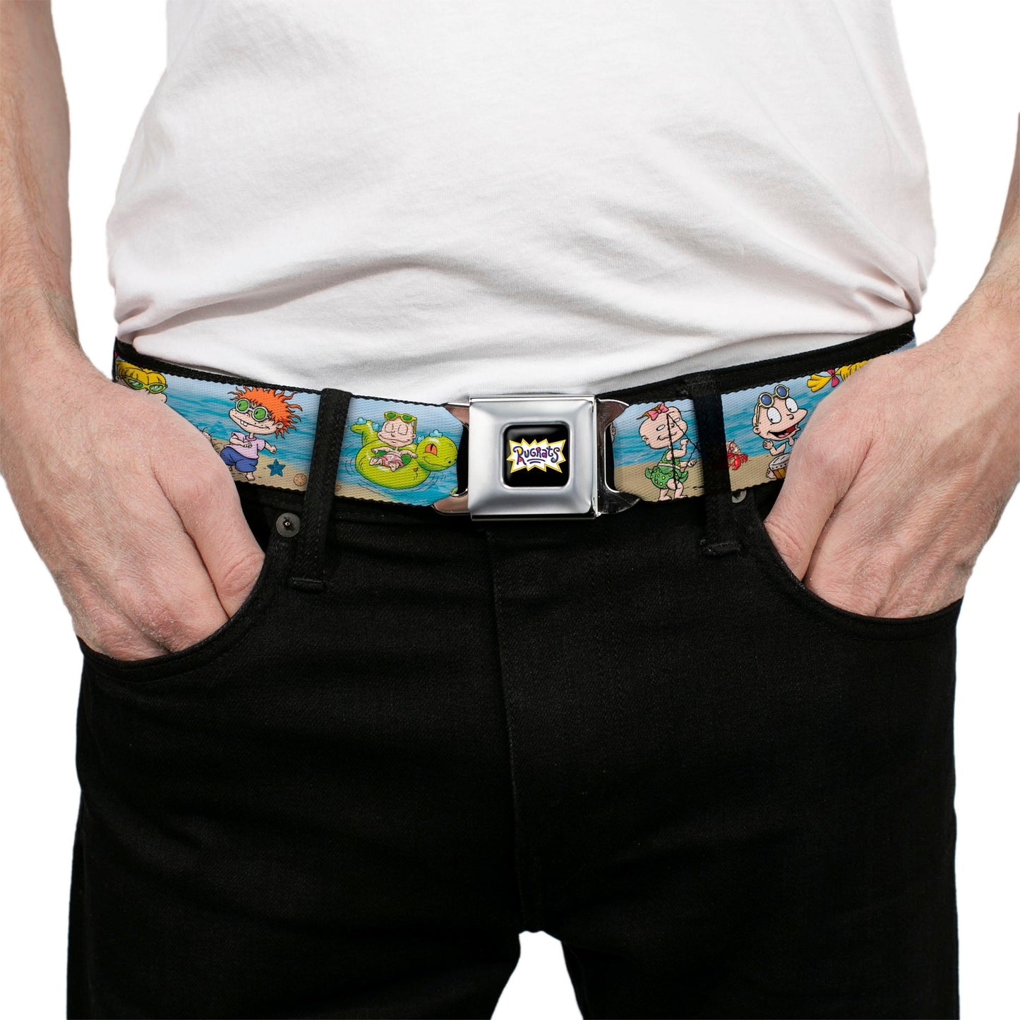 Rugrats Logo Beach Play Scene Full Color Seatbelt Belt - Paramount Shop