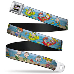 Rugrats Logo Beach Play Scene Full Color Seatbelt Belt - Adult Reg (30"-44")