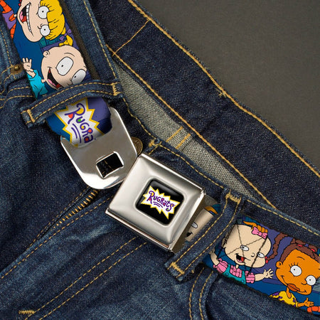 Rugrats Logo Full Color Group Pose Fashion Seatbelt Belt - Paramount Shop