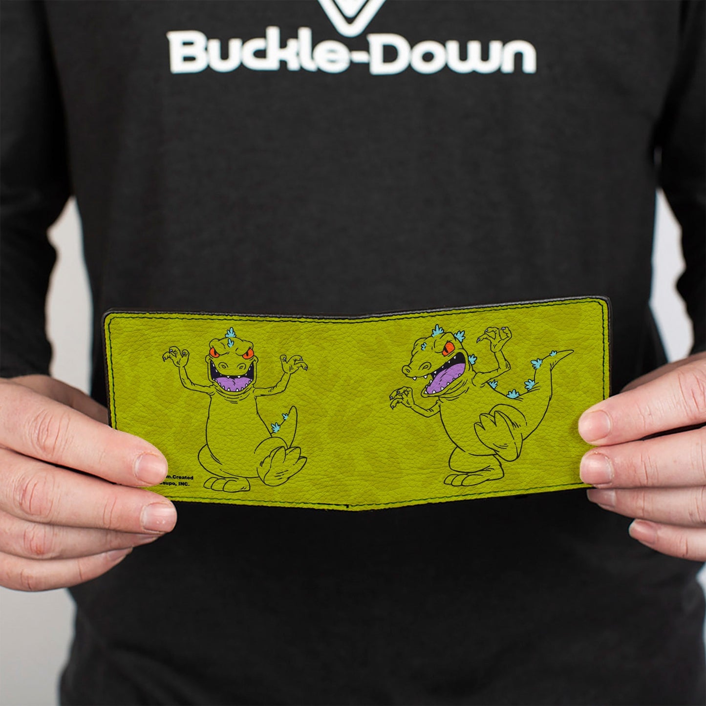 Rugrats Reptar 2 - Poses Scattered Greens Bi - Fold Wallet - Paramount Shop