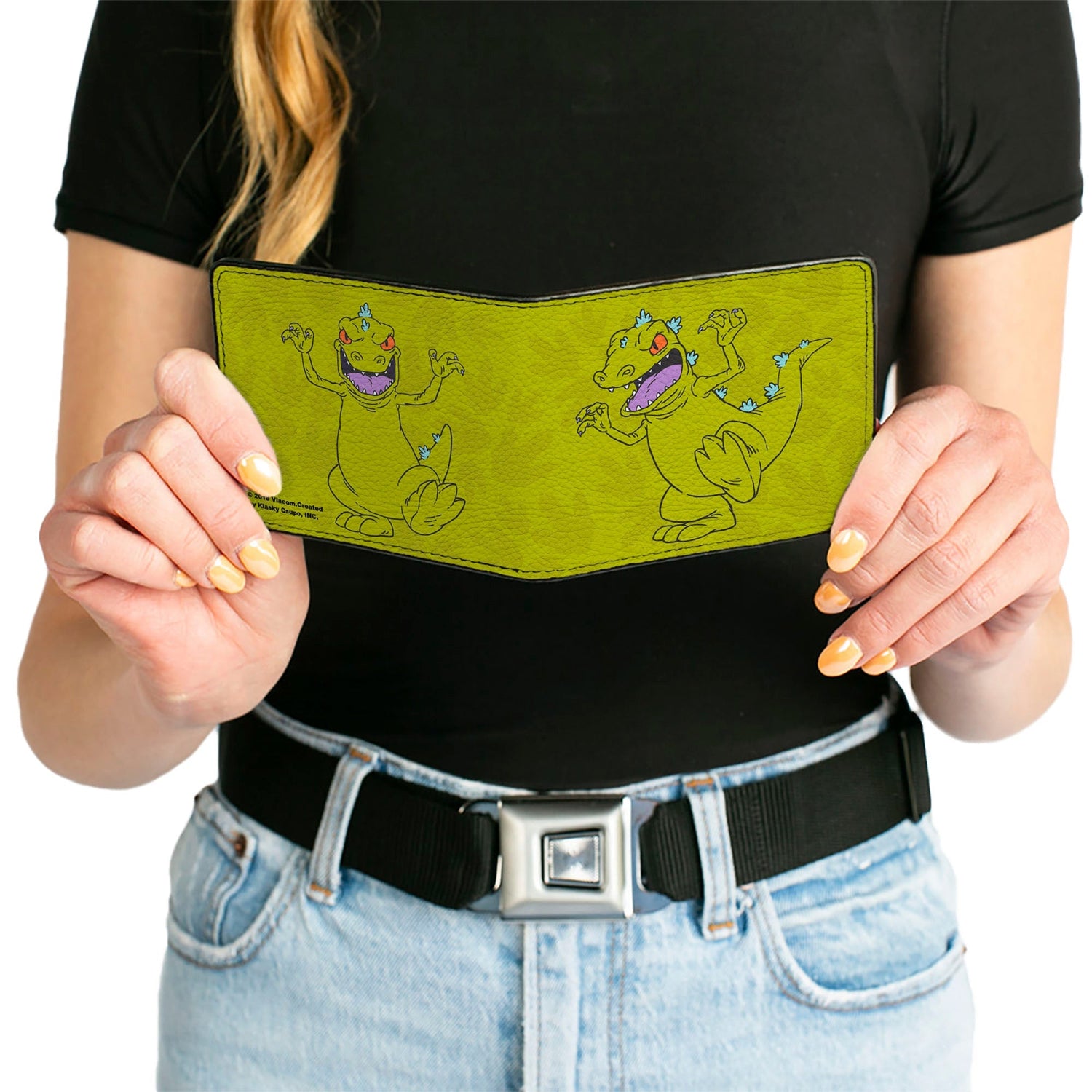 Rugrats Reptar 2 - Poses Scattered Greens Bi - Fold Wallet - Paramount Shop