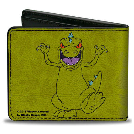 Rugrats Reptar 2 - Poses Scattered Greens Bi - Fold Wallet - Paramount Shop