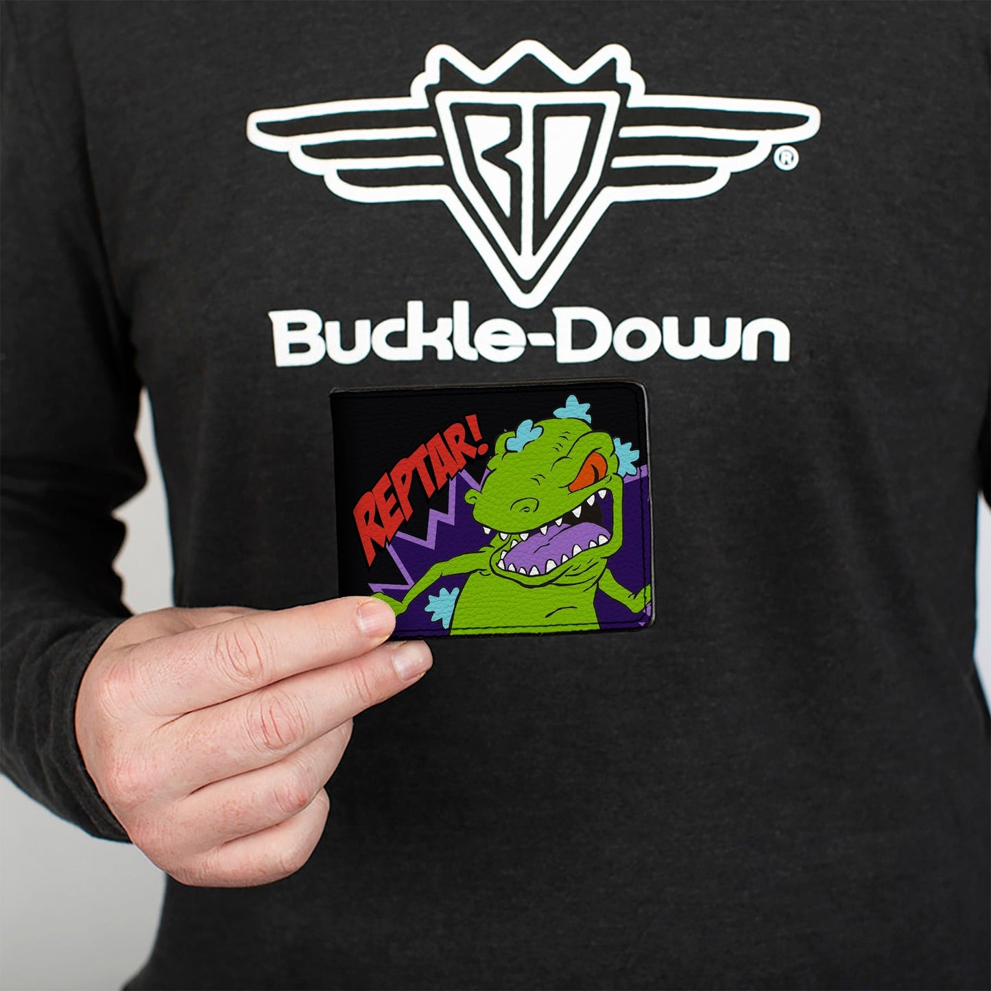 Rugrats Reptar Pose and Logo Vegan Leather Bi - Fold Wallet - Paramount Shop